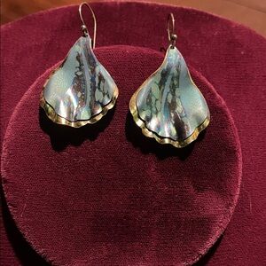 Holly Yashi Mermaid Tail Earrings! Gorgeous Gold and Iridescent Earrings.